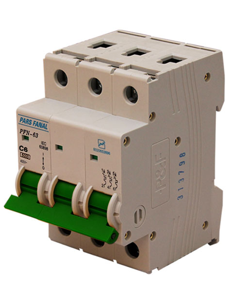 miniatori6b-2_48068698 کلید مینیاتوری سه پل (6KA) 6A پارس فانال - تصویر 1